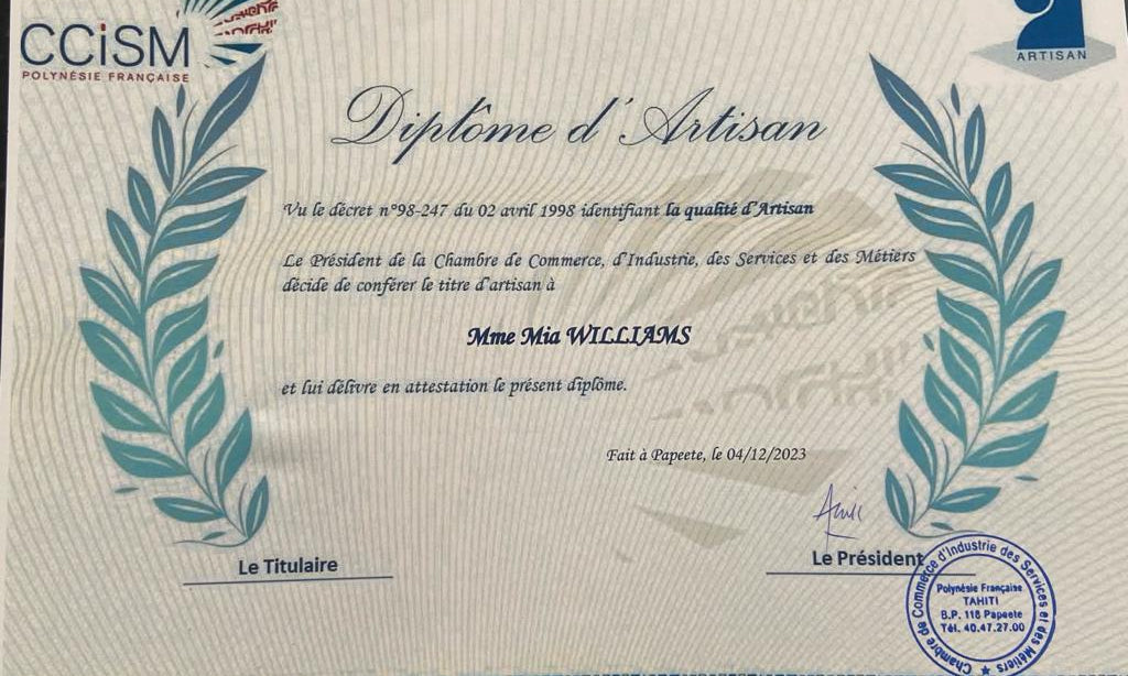 MiaW distinguée parmi les artisans de la Polynésie lors du salon de noel 2023 à Papeete